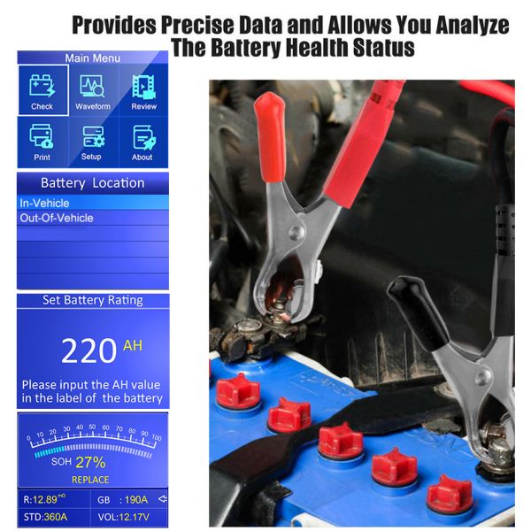 Lead Acid Battery Load Tester For Cranking Charging System