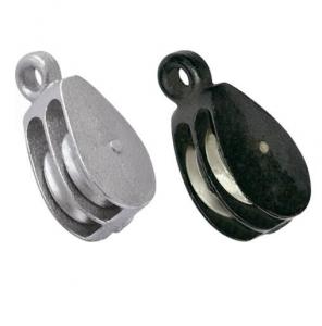 China Double Sheave Pulley Galvanized Casting Iron pulley Fixed Eye Block Steel Small Pulley For Rope on sale