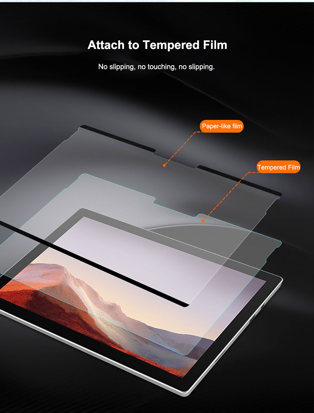 Tablet Tempered Screen Protector for Microsoft Surface Pro 9 8 7 Go 3 Glass High Quality Knock-Down Drawing Paper Ghm096 Laudtec Wholesale OEM/ODM
