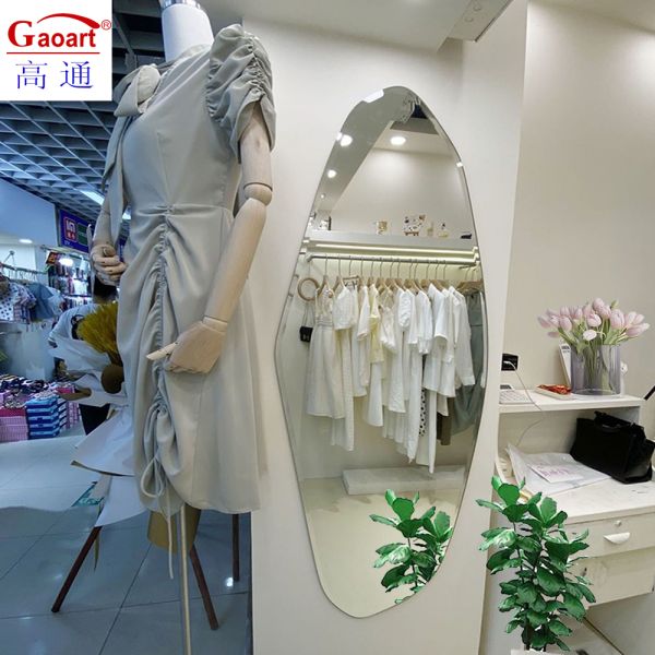 Modern Design Full Length Wall Sticker Mirror for Customized Size Bathroom Decoration