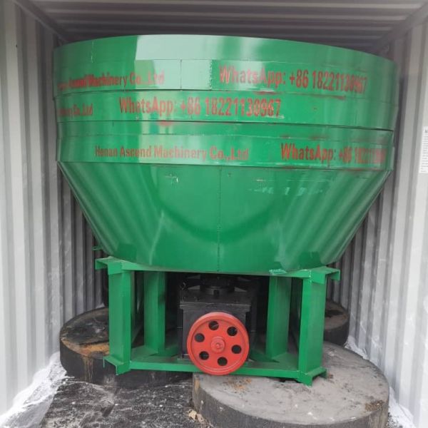 Gold Silver Ore Grinding Machine Three Rollers Water Wet Pan Mill 1200 Model 1 Tph Capacity Output Size 80-150 Meshes
