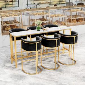 China Commercial Metal Bar Stools High Stool With Velvet / PU Seat on sale