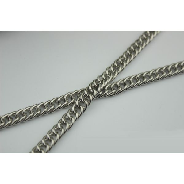 Innovative design top quality iron material bag hardware 7 mm width light gold double metal chains for handbags