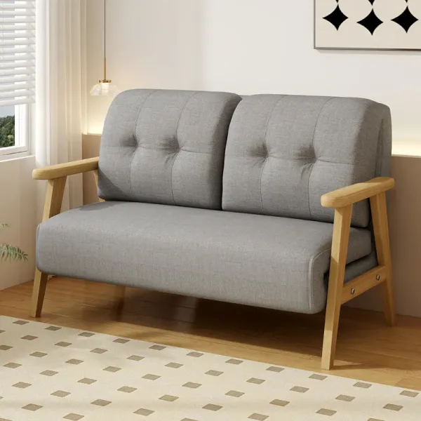 1.55m Foldable Sofa Bed Dual-Purpose Multifunctional Study 2 Seater Solid Wood Living Room Furniture