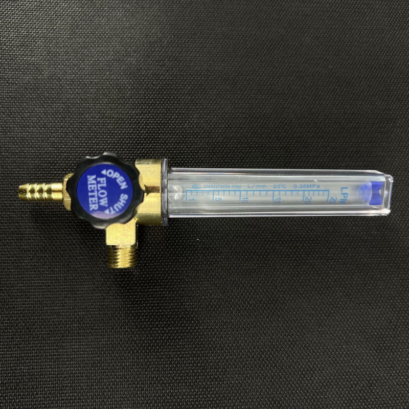 Carbon Dioxide Heating Meter Argon Pressure Reducer Flow Meter Assembly Meter Tube Flow Meter Barrel CO2 Flow Meter ,8mm Hose Connector, Adjustable