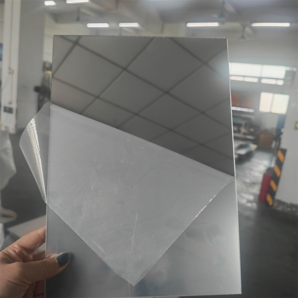 Plastic mirror used in home decor setting