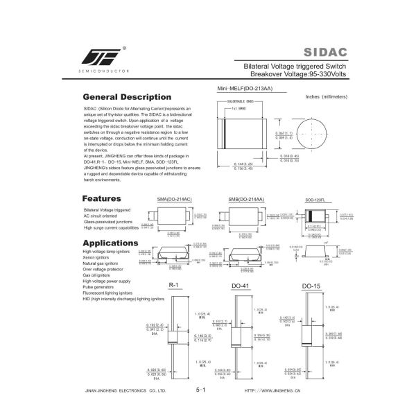 Planar Silicon Structure K2600G/DB260/K260B Bilateral Voltage Triggered Switch SIDAC Diode