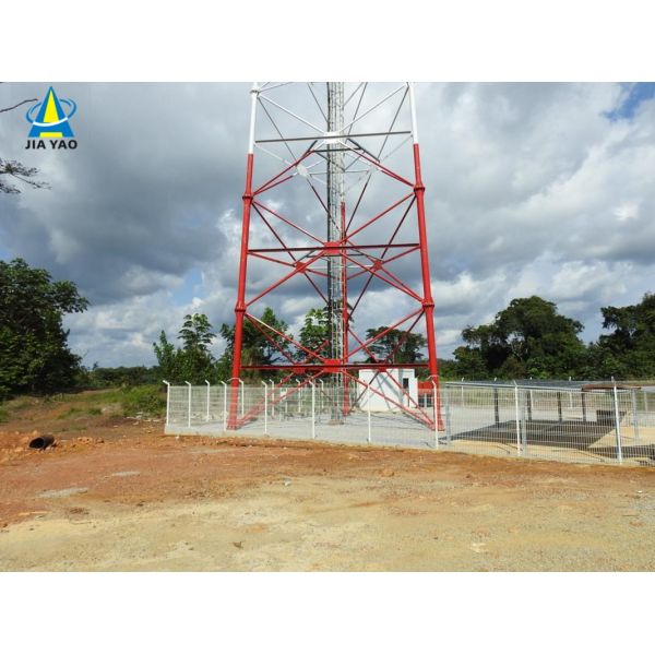 30M 55M 80M Hot Dip Galvanized 3 Leg Tubular Steel Free Standing Gsm Cdma Cellular Communication Antenna Mast