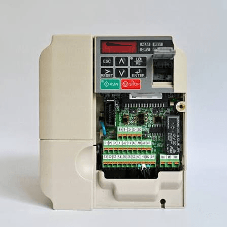 CIMR-VC4A0009BAA compact three-phase AC variable frequency drive from the V1000 Series, offering robust control for industrial motors