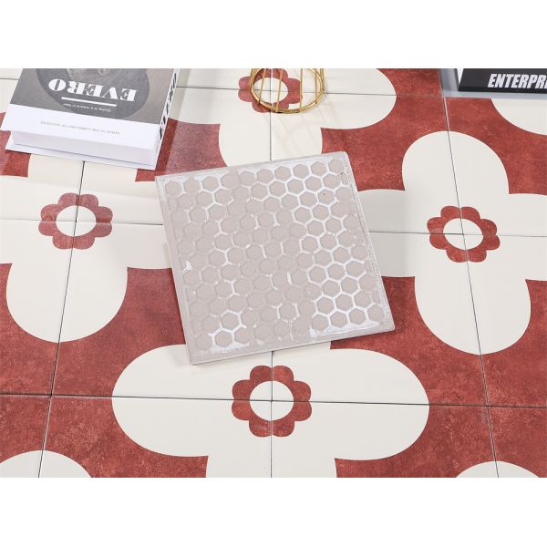 Red 20x20cm Ceramic Rustic Tile Indoor Floor Wall