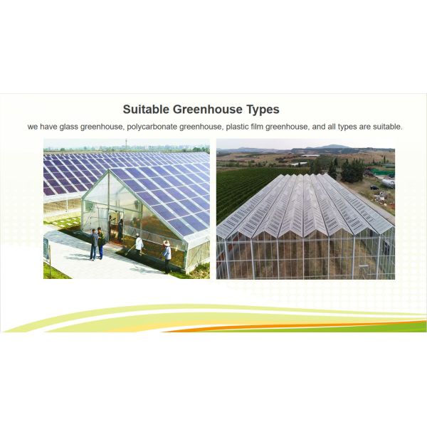 Solar Panel Tempered Glass Greenhouse Multi Span Energy Efficient