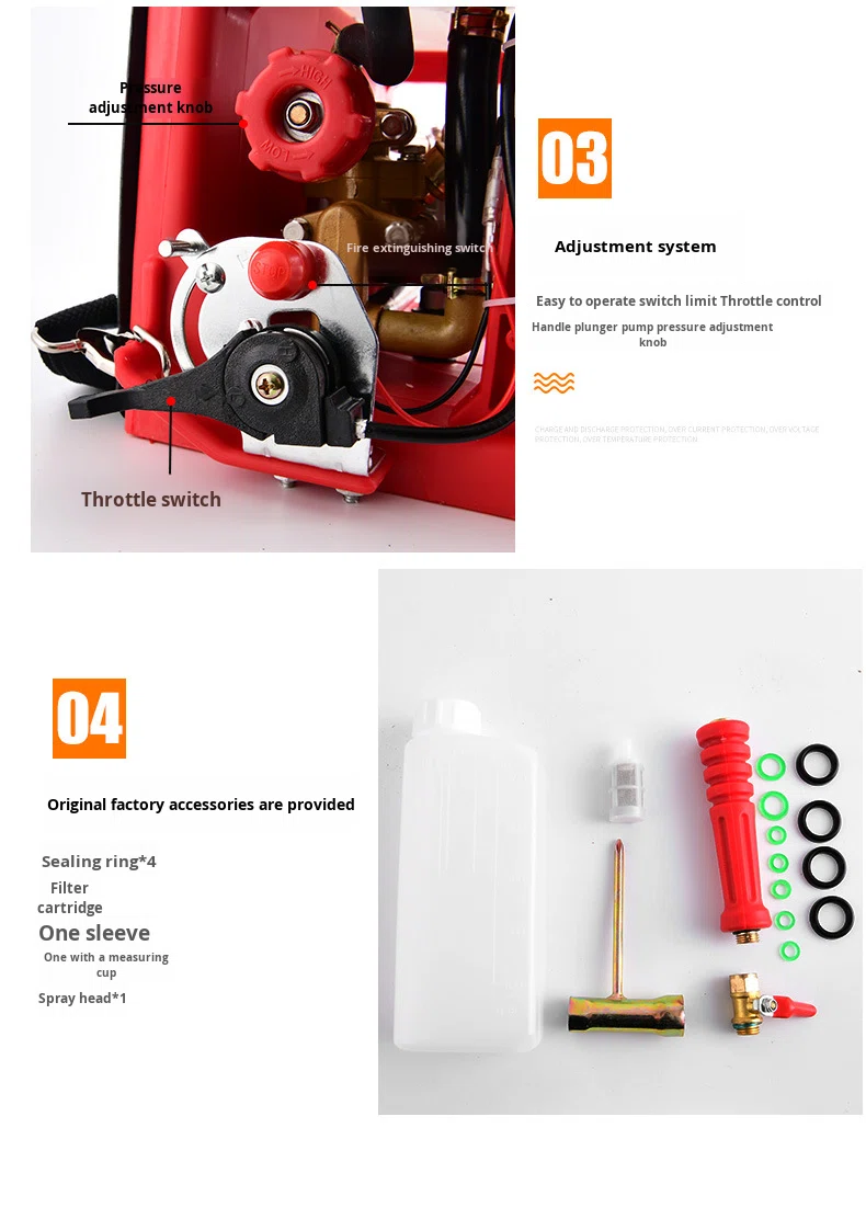 Backpack Two-Stroke Gasoline Sprayer HK-KPS797 Agricultural Spraying Machine Pesticide Disinfection High Pressure Sprayer
