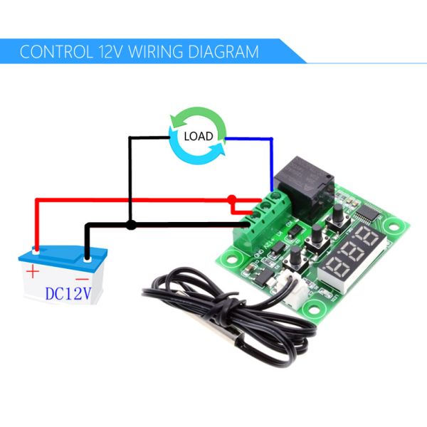 W1209 LED Digital Thermostat Temperature Control Thermometer Thermo Controller Switch Module DC 12V Waterproof NTC Senso