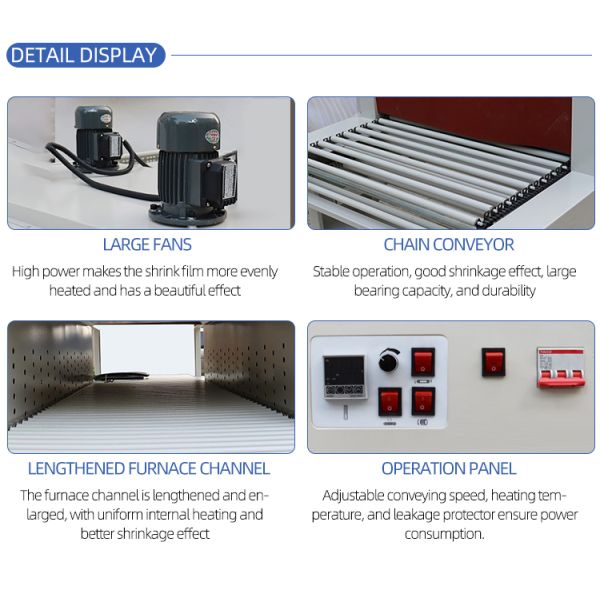 Plastic Packaging Fully Automatic Shrink Wrapping Machine for Bottles Jars Cans and Cartons 180 KG