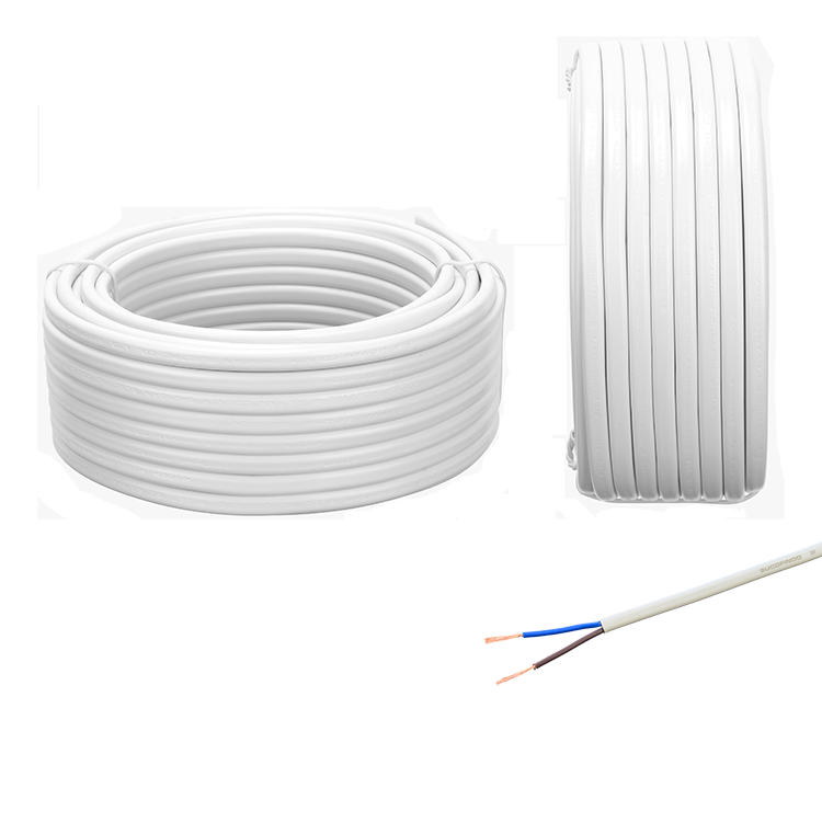 Copper Conductor PVC Insulation Wire 2 Core Flat 100M Flexible Power Cable