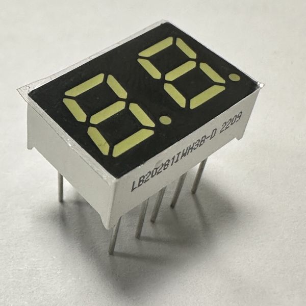 Super Bright White 2 Digit 7mm 7 Segment LED Display Common Cathode for Home Appliances