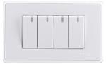GNW58C Classic design white,champagne plate 4 gang single way wall switches and