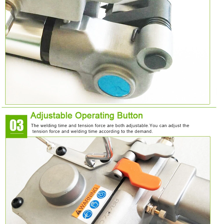 Suitable Width 13-25mm Pneumatic PET Strapping Machine with Friction Welding Sealing
