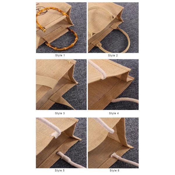 Foldable Burlap Reusable Shopping Bags Multipurpose Practical