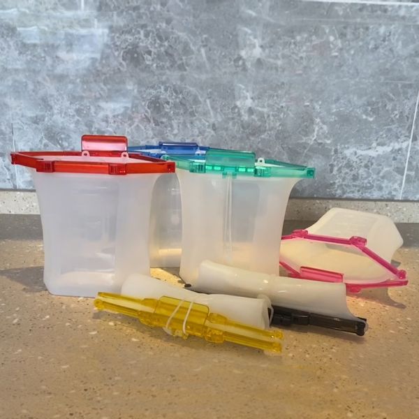 1.5L Sandwich Preservation Silicone Food Pouches Reusable Food Storage Bags