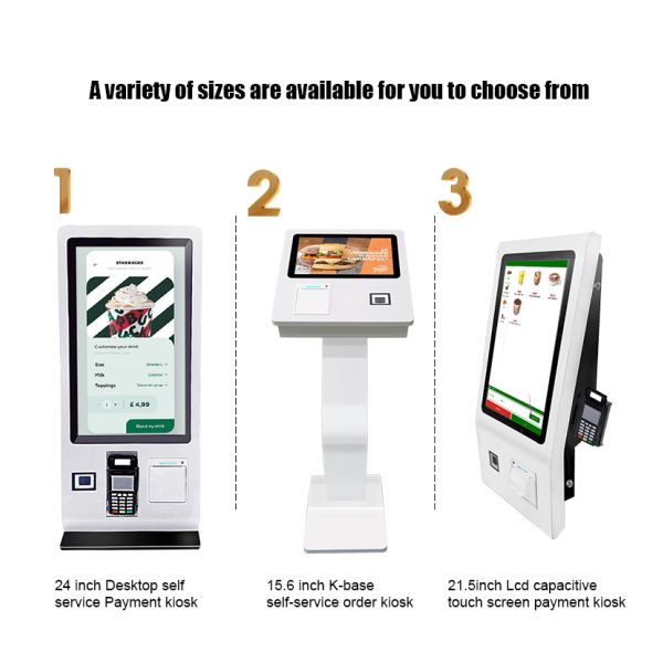 Desktop POS 15.6 Inch Self Service Touch Screen Kiosk With Printer