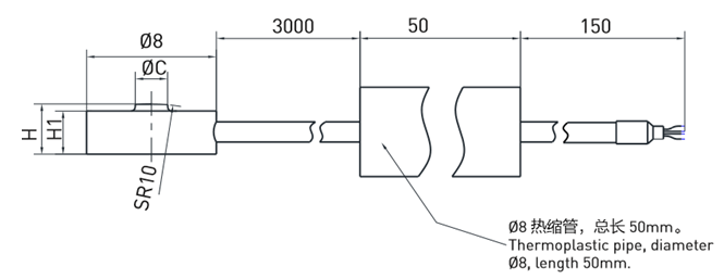 Miniature Compression Force Sensor 3 Kg - 30 Kg Small Load Cell With 8mm Diameter