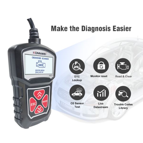 KONNWEI KW309 Enhanced OBDII Scanner Car Engine Fault Code Reader CAN Diagnostic Scan Tool