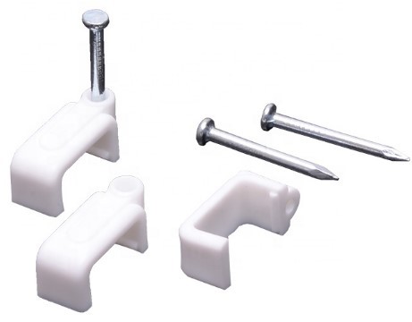 16mm 6mm Circle Plastic Cable Clips Grey Color