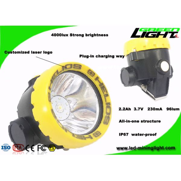IP68 Waterproof 5000lux Cordless Mining Light ATEX Led Mining Cap Lamp
