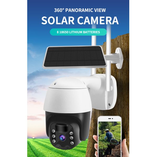 Glomarket Tuya Smart Waterproof Solar ip Camera Wifi/4G APP Remote Motion Wireless Wifi Cctv HD Camera
