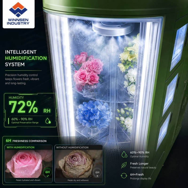 22 Inch Touch Screen Smart Flower Vending Machine with Cooling System and Cloud Remote Management