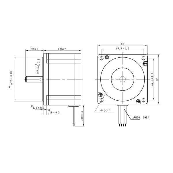 85BYGH350B High Torque Hybrid Stepper Motor Stable Performance