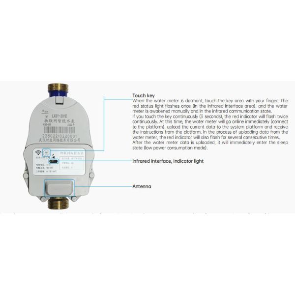 Smart Water Flow Meter With Prepaid Remote Control And Lora / Lorawan / 4G, Cold / Hot Flowmeter, DN15/DN20/DN25
