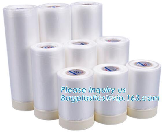 China supplier plastic PE disposable table cloth cover, Drop film roll with high temperature resistance masking, tape