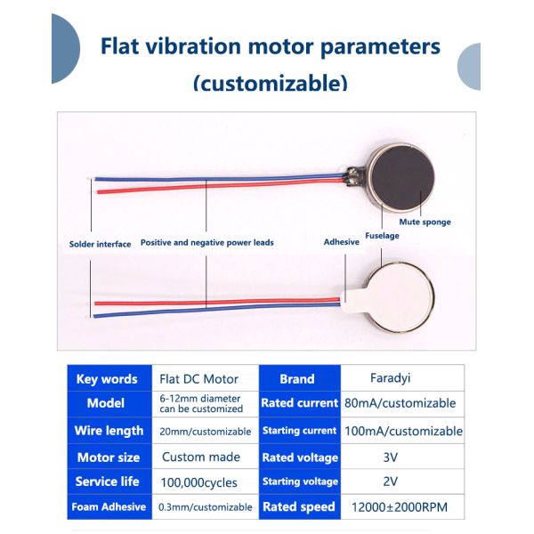 Brushless DC Flat Motor 3V Small Size For Electric Toothbrushes