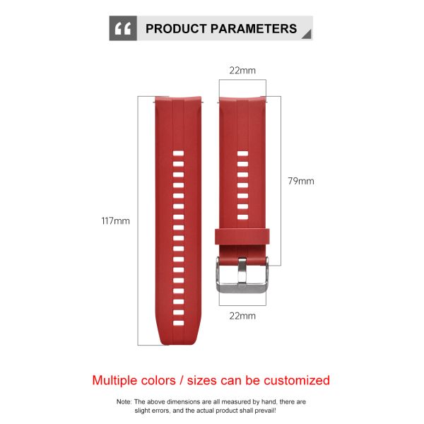 Silicone Rubber 22mm Quick Release Watch Strap For Smart Watch