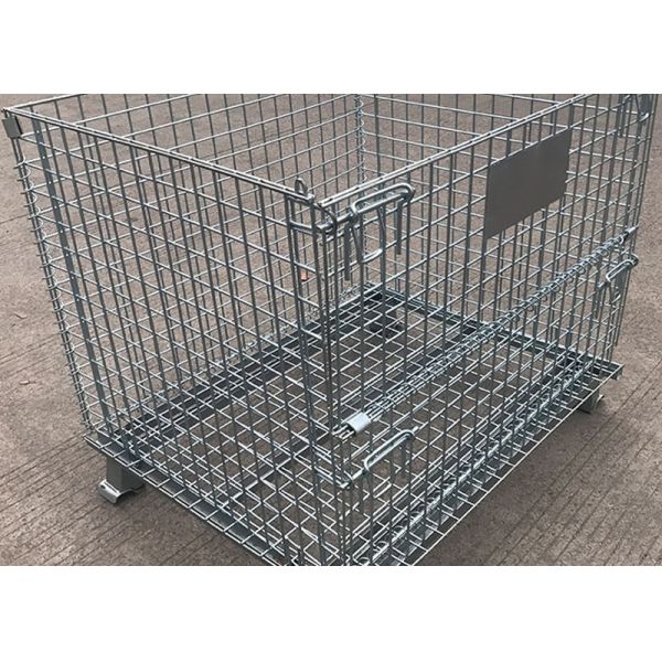 500kg Pallet Stacking SGS Collapsible Wire Mesh Container Customize Warehouse Equipment