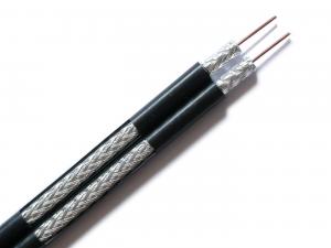 China RG6 Direct Burial Coaxial Cable 18 AWG CCS 60% AL Braid PVC, Dual Coaxial Cable on sale