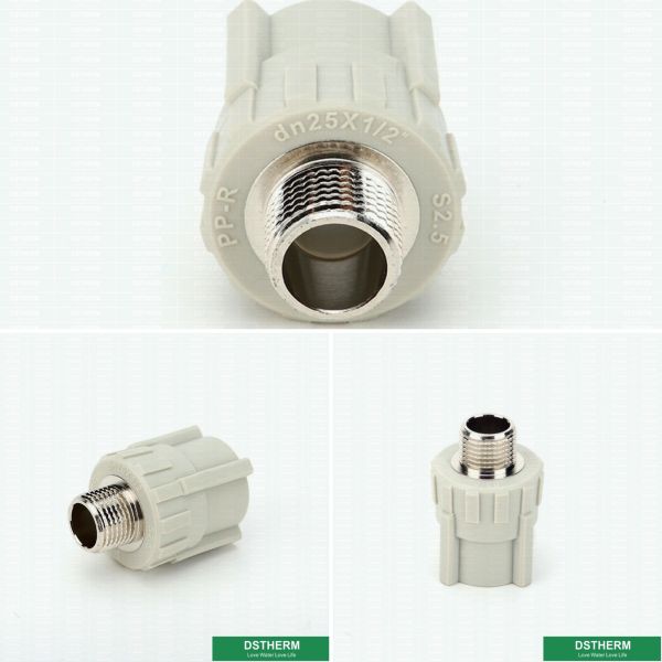 Welding Male Threaded Coupling , Equal Shape Ppr Pipe Socket Higher Flow Capacity