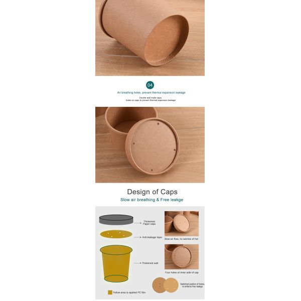 Customization Request Multi Color Biodegradable Disposable Paper Salad Bowl with Lid