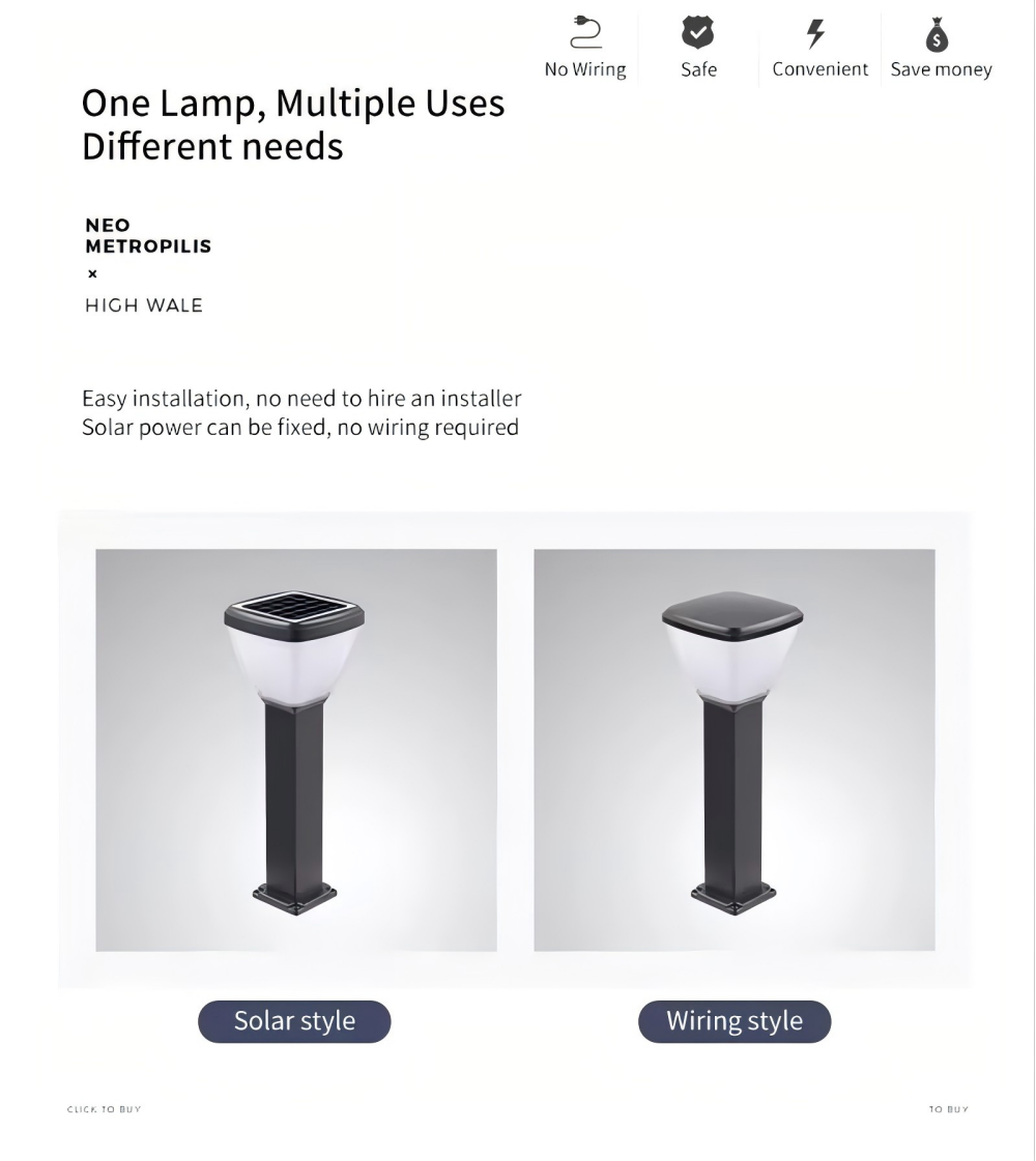 2700K Warm White Solar Garden Pathway Light IP65 Waterproof