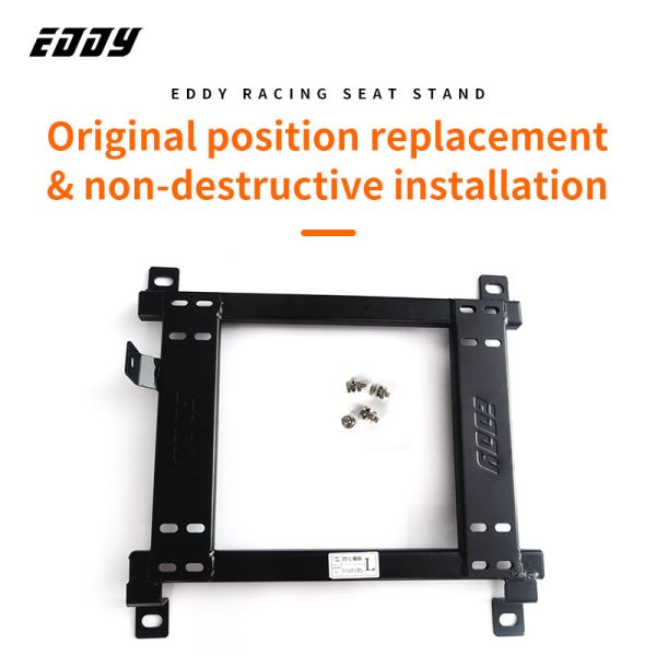 EDDYSTAR Racing Seat Mounting Brackets - front view showing L-shaped design and mounting holes