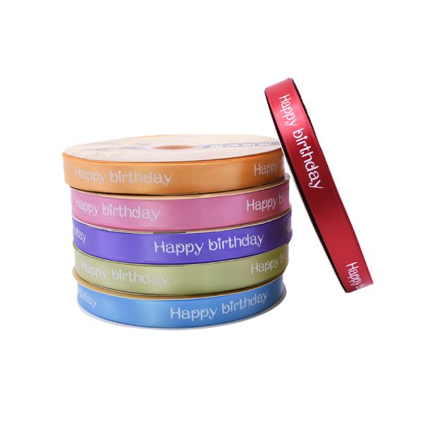 Custom wholesale printed polyester satin ribbon with logo