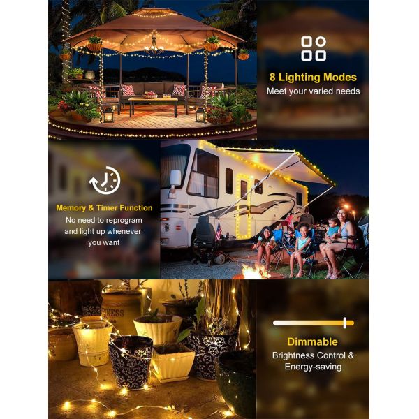 100pcs LED Christmas Decoration Lights Outdoor Use Leather String