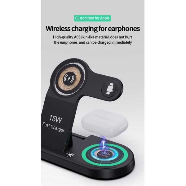 Multifunction 5V/1A Wireless Charger - 3 In 1 QI Wireless Charger
