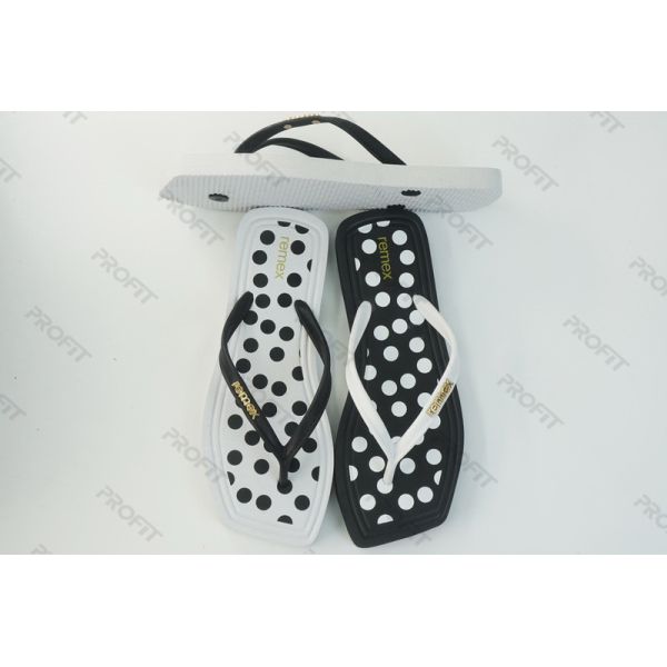 Summer PVC Strap PE Outsole Square Toe Flip Flop For Lady