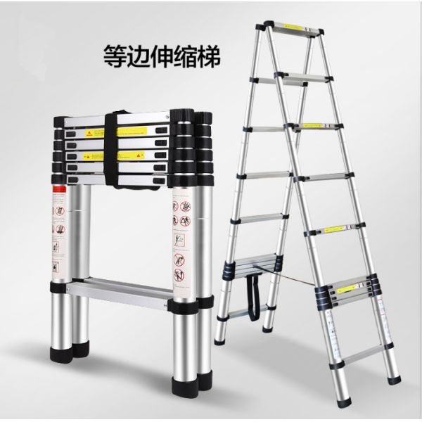Sand Blasting Surface Aluminum Double Telescopic Ladder For Multifunction Use