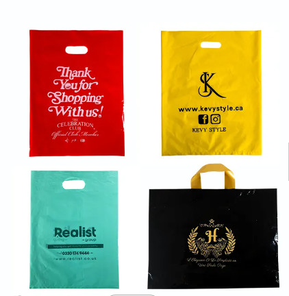 OEM Die Cut Shopping Bag Lightweight Patch Handle Plastic Bag Waterproof