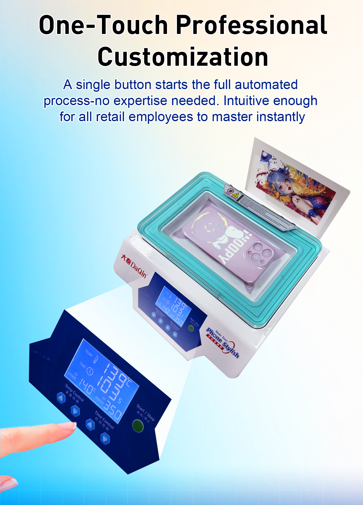 360° Vacuum Full Wrap 3D Sublimation Machine, 110-240V Optional, Scratch Resistant Printing