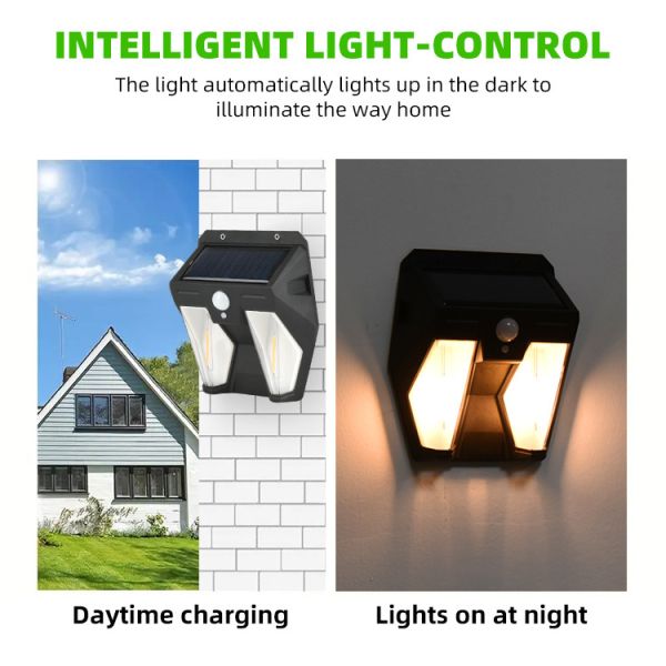 Multipurpose Solar Power Wall Lights Outdoor Motion Sensor Human Induction Adjustable Head